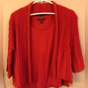 Beautiful two piece Eileen fisher sweater set, red, NWT